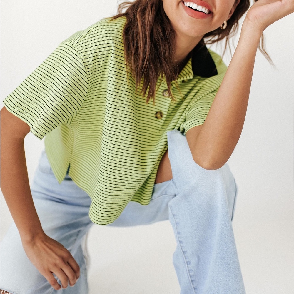 Shop Zoco Throwback Button Tee Green - image 2